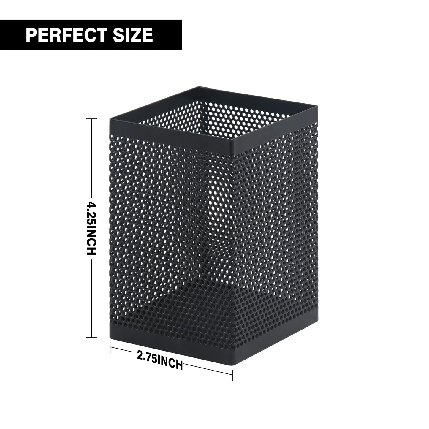 Comix Mesh Pen Holder Desk, Wire Pencil Holder with Foam Pad and Non-Slip Bottom Office Supplies Desk Organizer for Home Office School, 2 Packs