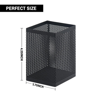 Comix Mesh Pen Holder Desk, Wire Pencil Holder with Foam Pad and Non-Slip Bottom Office Supplies Desk Organizer for Home Office School, 2 Packs