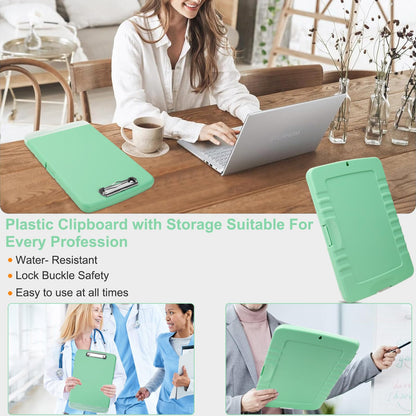 SFLHHDM Clip Boards 8.5x11 with Storage, Low Profile Clip Plastic Clipboards, Nursing Clipboard Folder with Pen Holder, Heavy Duty Clipboard with Storage, Nurse Binder Case for Classroom