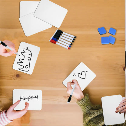 12 Sets Dry Erase Board 5'' x 7'' Mini White Boards Double Sided Small Whiteboard with Whiteboard Eraser and Marker Pens for Office Supplies Teacher Gifts