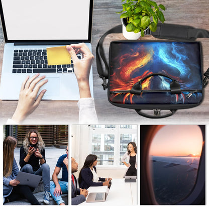 VQUVQV Laptop Bag Case Red And Blue Firey Dragon Animal Computer Briefcase Messenger Bag for Men Women, Lightweight Travel Laptop Tote Bags