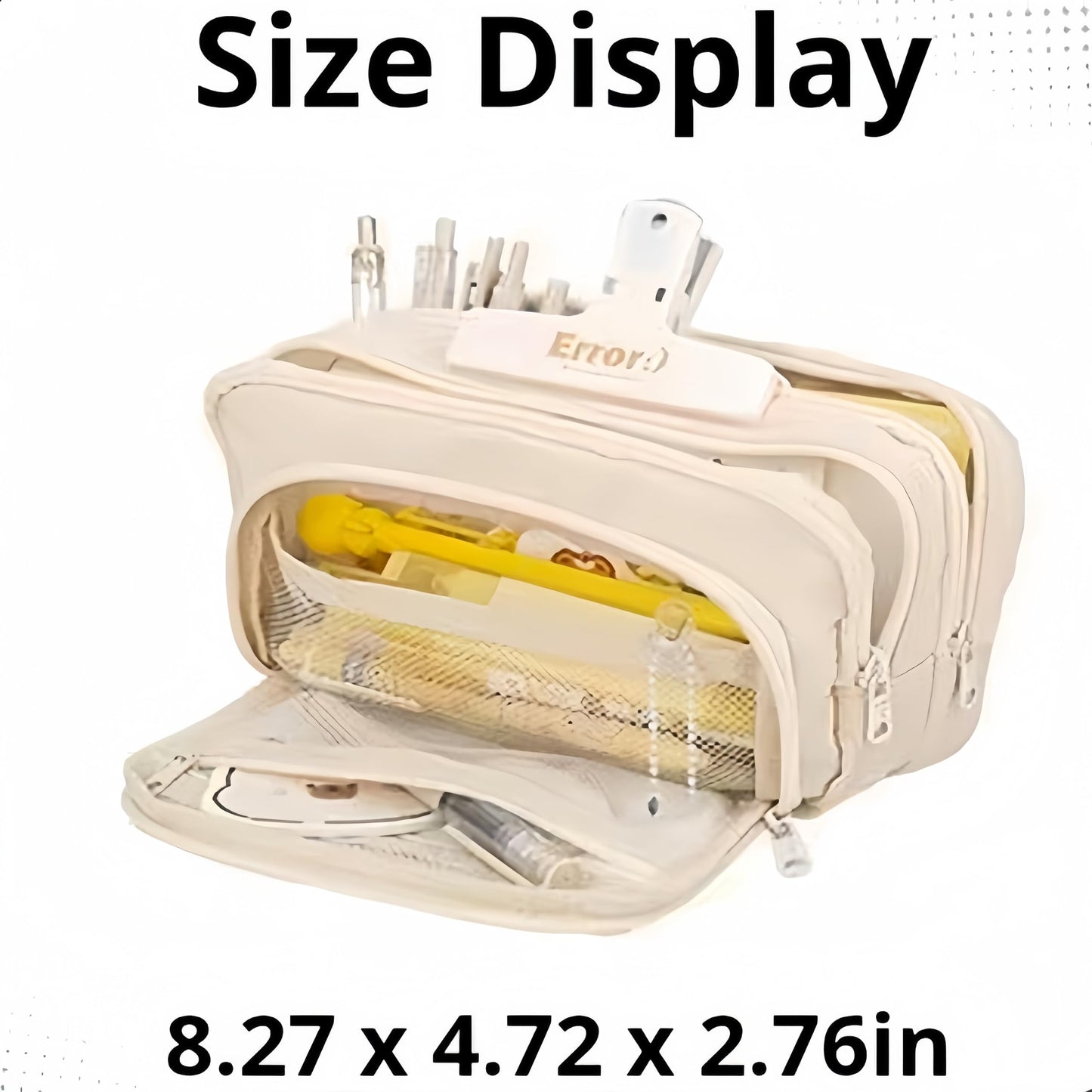 Onlvye Big Capacity Pencil Case 3 Compartments Large Pencil Pouch Pen Bag Pencil Box Holder Organizer Simple Storage Aesthetic Stationery Cosmetic for Adults Men Women Office Essentials (White)