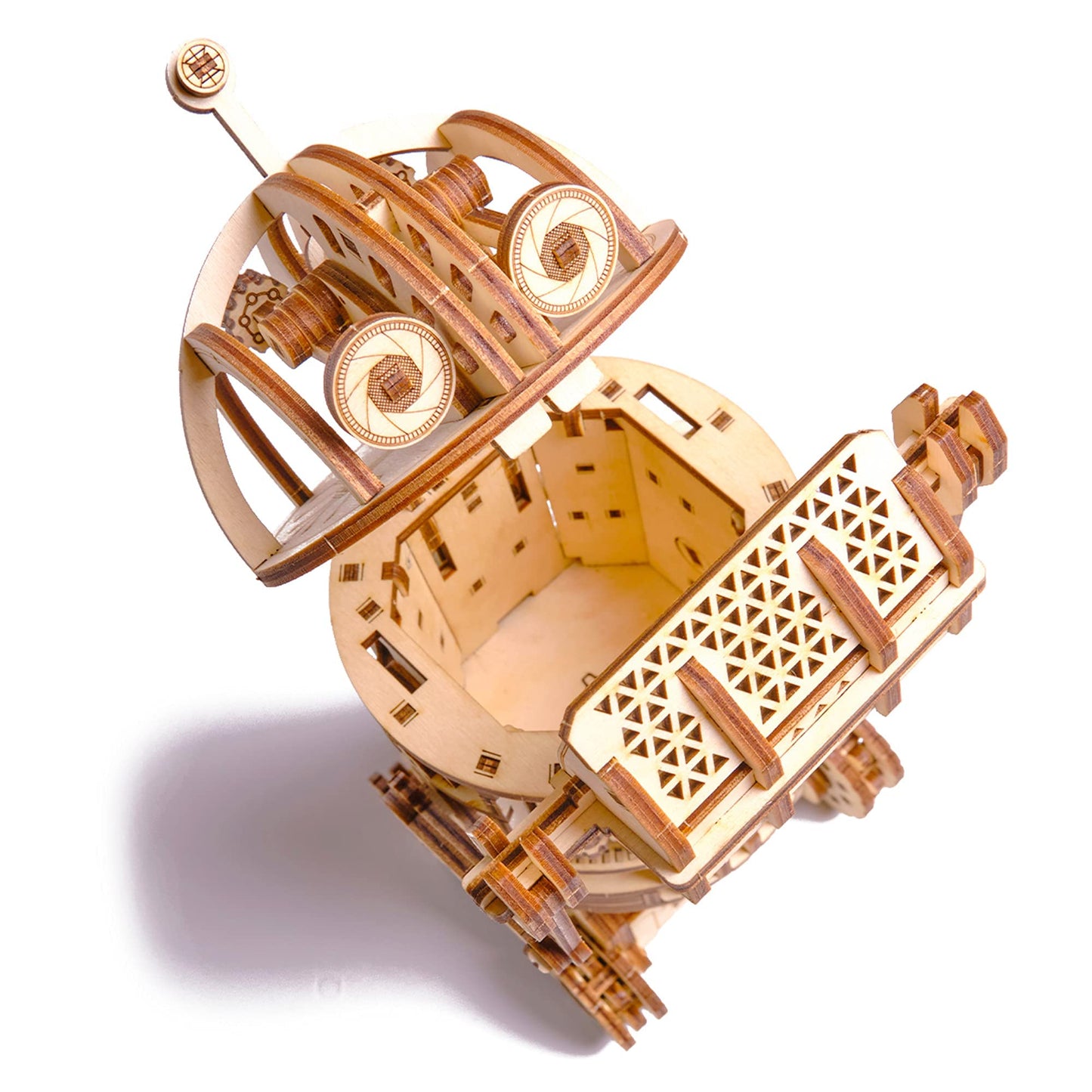 Wood Trick Space Junk Robot 3D Wooden Puzzles for Adults to Build - Rides up to 13 ft - 9.5x6.7 in - Model Kits for Adults - DIY Wooden Models to Build