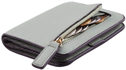 Toughergun Women’s Small Slim Leather Wallet with RFID Protection, Compact Bifold Mini Purse with Clear ID Window