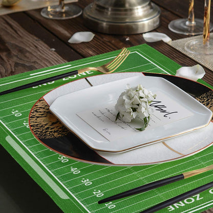 Bardic Set of 1 Washable Placemat American Football Field Pattern Table Mats 18x12 Inch Heat Resistant Non Slip Place Mats for Kitchen Dining Table