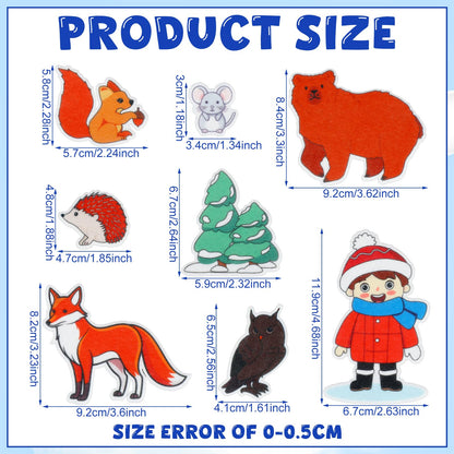 Windkream 16 Pack Felt Board Fairy Story Set Flannel Boards Precut Felts Pieces Fairy Tales Sets for Preschool Activity Included Three Little Pigs, Little Red Riding Hood, Hare and Tortoise
