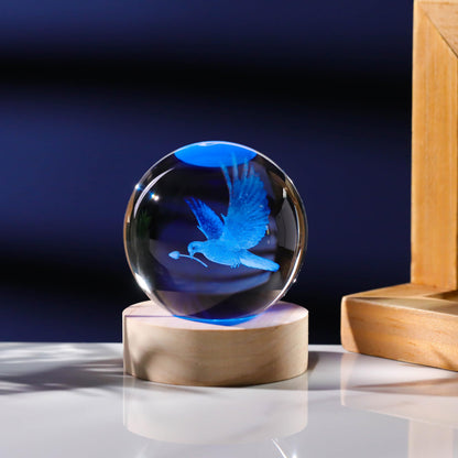 3D Dove Gifts for Women - Crystals Ball 60mm Glass Animals Figurine - Birthday Gift for Best Friend, Lovers Keepsake Paperweight
