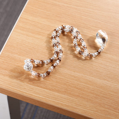 SUQ I OME 1 Pair of Luxury Crystal Beaded Magnetic Curtain Tieback and Holdback Curtain Clips Curtain Buckle Curtain Holder Blingbling Curtain Holdbacks for Drapes,Gray
