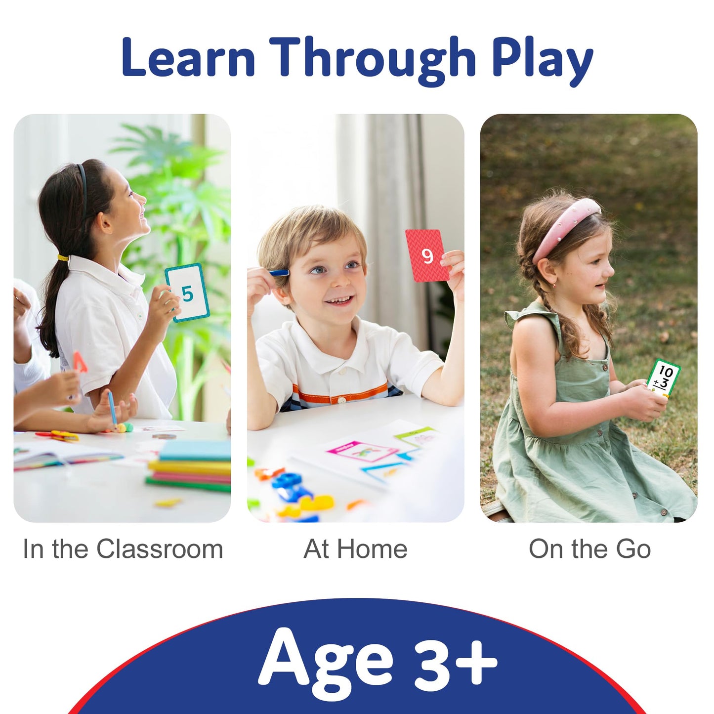 Head Start Flash Cards Set for Early Learning Activities, 140 Flashcards, Math Practice – Numbers, Addition, Multiplication, and Alphabet Cards, Ages 3+