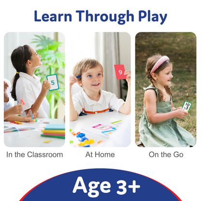 Head Start Flash Cards Set for Early Learning Activities, 140 Flashcards, Math Practice – Numbers, Addition, Multiplication, and Alphabet Cards, Ages 3+
