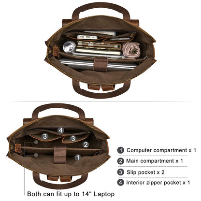 S-ZONE Women Genuine Leather Backpack Purse Retro Top-handle Bags Vintage Totes Casual Daypack