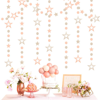 Rose-Gold Peach Star Party-Decoration Garland Lasting Surprise