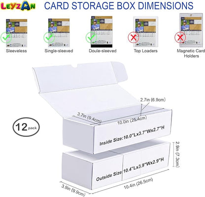 Trading Card Storage Boxes, 12 Pack 600 Count Cardboard Card Organizer for MTG, TCG & Sports Cards, Fits Sleeved Cards, Bulk Card Storage for Trading Card Collections, 10.4 INCH