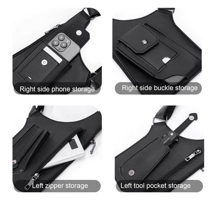 MaiQidd Anti-Theft Bag With Double Shoulder Armpit Bag, Underarm Strap Wallet Pocket Holster Phone Leisure Double Shoulder Pouch For Men (Brown)