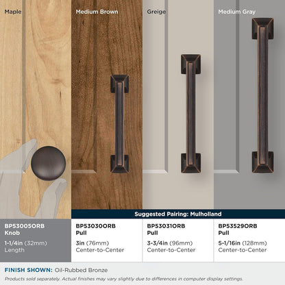 Amerock | Cabinet Knob | Oil Rubbed Bronze | 1-1/4 inch (32 mm) Diameter | Edona | 10 Pack | Drawer Knob | Cabinet Hardware