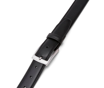 MILORDE Leather Black Belts, Fashion & Classic Design for Dress and Causal (Size 48 (Waist 46), Basic Black)