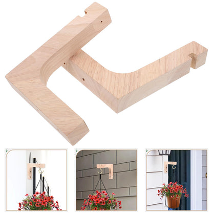 HAKIDZEL Heavy-Duty Wooden Plant Hooks 2pcs Indoor Outdoor Hanging Plant Hangers for Wall and Ceiling Mount for Flower Pots and Garden Use