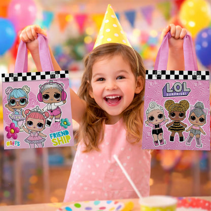 LOL Surprise Party Favor Bag Set – 24 Pack of 8" Goodie Bags for Kids Bulk Reusable Mini Totes | LOL Surprise Birthday Supplies for Girls, Kids