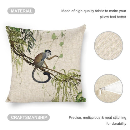 Icotoibabie Vervet Monkey Throw Pillow Covers 18×18 Inch Linen Pillowcase Sea Hawaiian Accessories Room Decor Decorative Pillow Cases,for Sofa Car Bedroom Cushion Cover