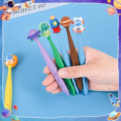 48 Pcs Cute Space Bobblehead Eraser for Pencils Kawaii Erasers Cute School Supplies Fun Planet Rocket Moon Spaceship Astronaut Shape Erasers Back to School Supplies Birthday Classroom Gifts