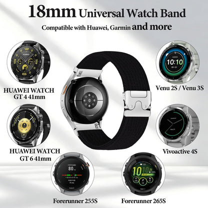 XIDESSEN Braided Nylon Band Compatible with 18mm 19mm 20mm 22mm Quick Release Watch Band, Adjustable Soft Stretchy Elastic Braided Relacement Wristband for Men Women(Watch Band Size=Watch Lug Width)