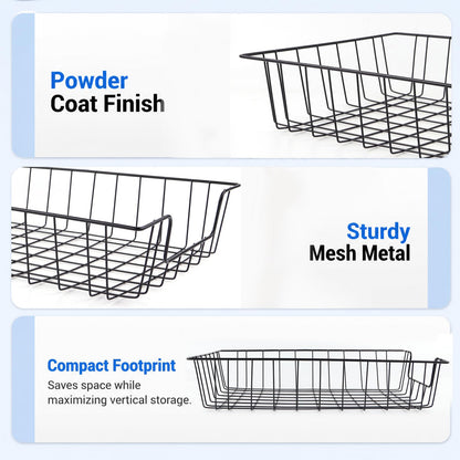 12 Pack Desk Drawer Organizer Letter Tray – Stackable Metal Mesh Wire Paper Trays | A4 Paper Document Desk Basket with Smooth Edges | Rust Proof Storage Tray for Home Office School Desk
