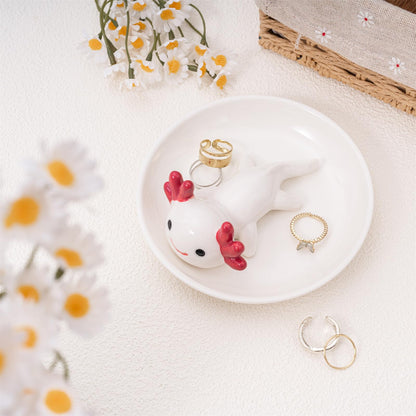 TAOJINJI Axolotl Ring Holder Jewelry Dish - Axolotl Gifts for Women Birthday Christmas