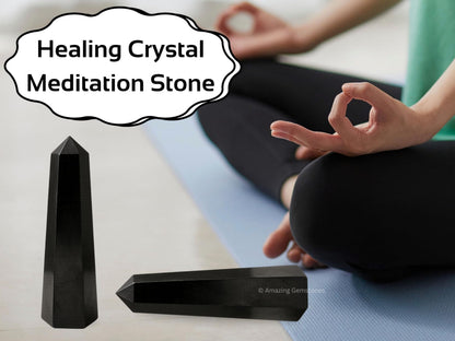 Amazing Gemstone Shungite Crystal Towers - Natural Healing Crystal Point Obelisk for Reiki Healing and Crystal Grid (3" to 4" INCH)