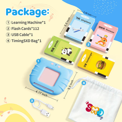 TimingSXD Chinese & English Bilingual Talking Flash Cards for Toddler/Beginning - Learning Educational Toy to Learn Chinese/English,Talking Flash Cards for Ages 2+