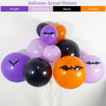 PartyXpress 157PCS Halloween Balloon Arch Garland Kit with Black Purple Orange Balloons for Boo Theme Party Supplies, Halloween Birthday Decorations, Girly Arch