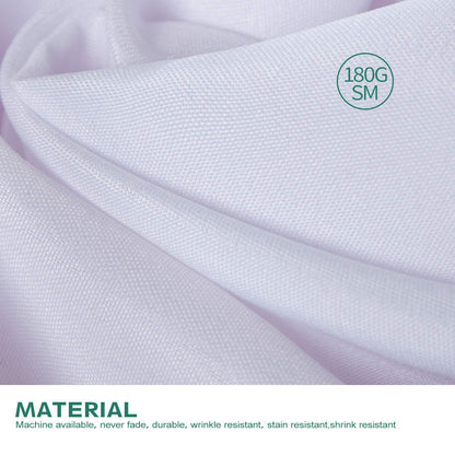 Surmente 2 Pack White Table Skirt, 14ft Polyester Tablecloth for Weddings, Banquets, or Restaurants
