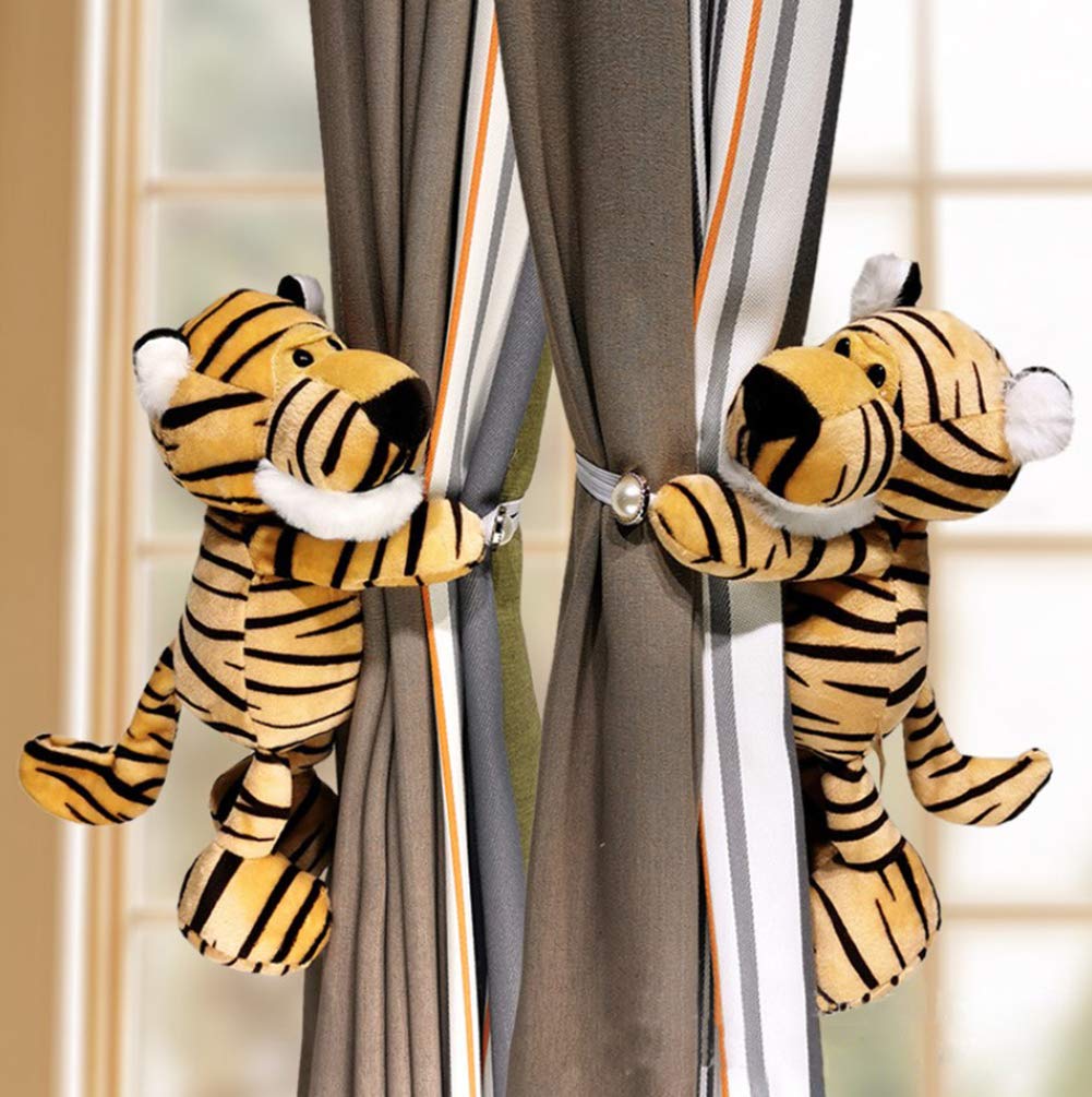 Cciphy 1 Pair Cute Curtain Tieback Animal Tieback Buckle Hook Fastener Cartoon Lion Window Curtain Hook Curtain Holdbacks for Living Room Bedroom Curtain Mosquito Net (Lion)