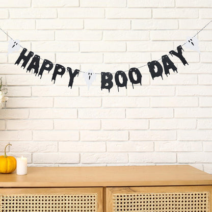 Happy Boo Day Banner, Boo Day Garland, Halloween Party Decorations, Spooky Party Supplies, Halloween Birthday Banner, Perfect Indoor Ghost Decoration, Melting Dripping Ghost