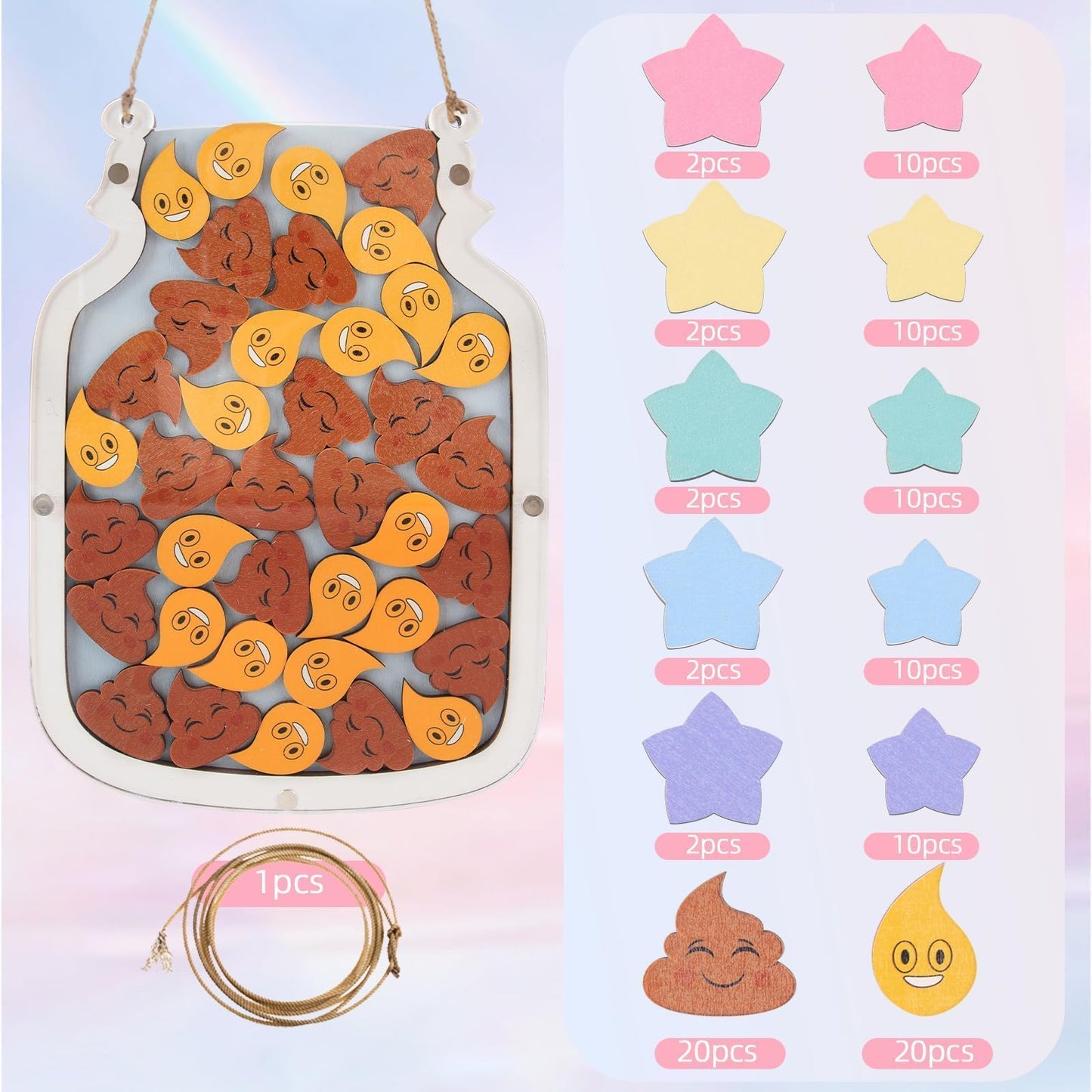 102 PCS Stars Reward Jar for Kids Large Reward Chart for Toddlers Reward System Behavior Chart for Kids Back to School 9.84" X 13" Incentive Jar for Boys Girls Class Students Behavior Management Tools