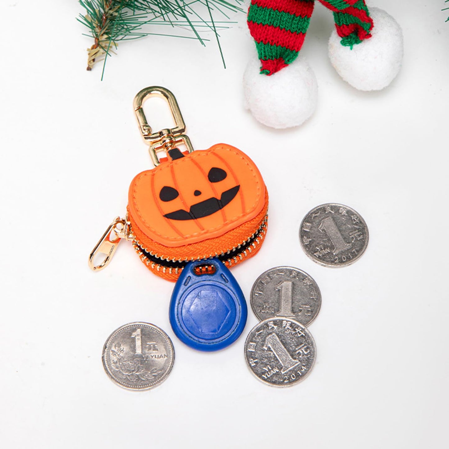 Ligficn Keychain Charms Cute Pumpkin Spider Funny Mini Coin Purse Backpack Keychain Bag Charm Chain Accessories for Women