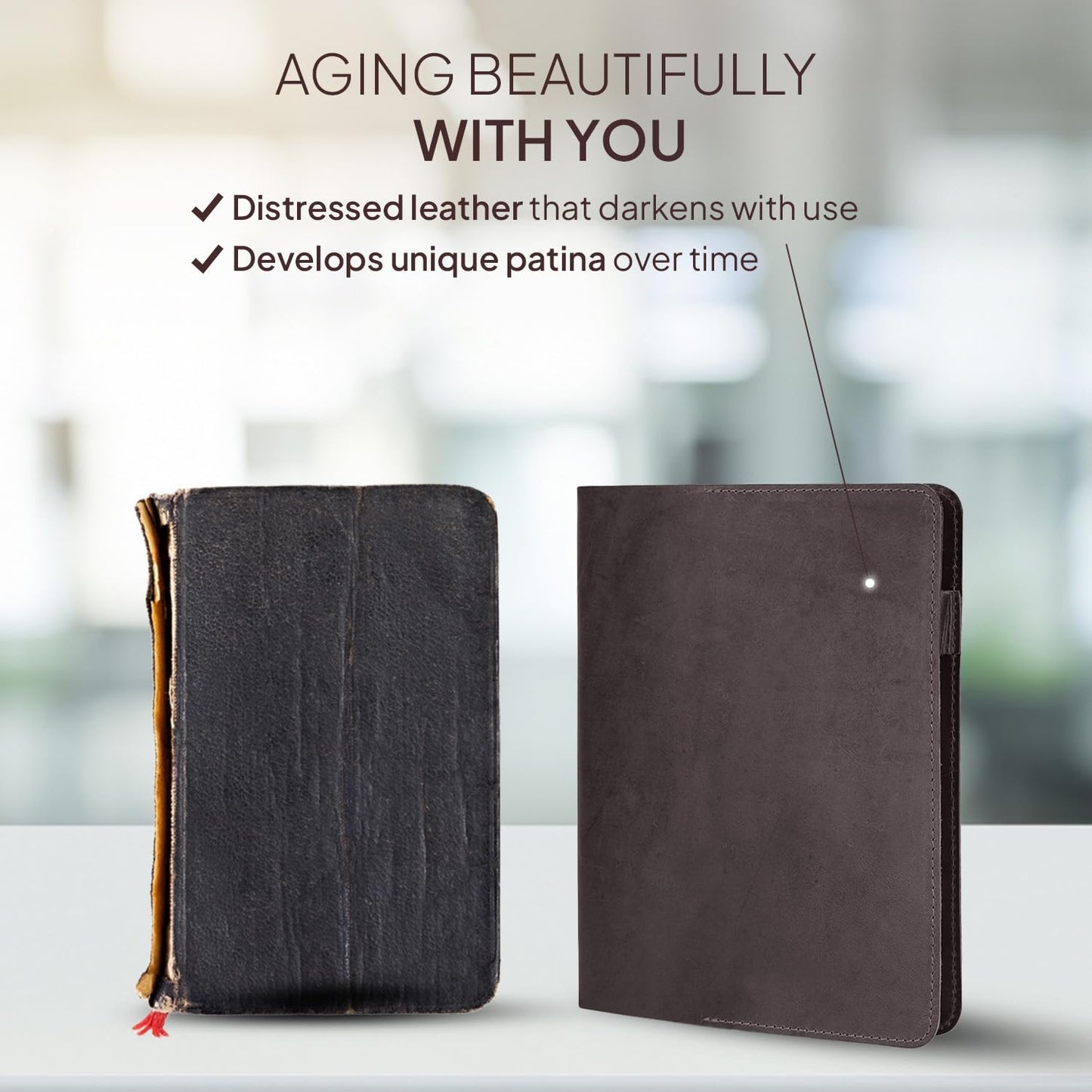 TheAntiq Large Leather Journal Cover for Hard Cover Notebook 8.5 x 11 - Handmade Rustic, Full Grain Leather Journal Cover Notebook Refillable (Brown)