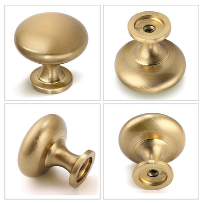 NIZADO Aged Brass Knobs 12 Pack, Solid Warm Gold Cabinet Knobs, Antique Brass Drawer Knobs, Champagne Bronze Kitchen Cabinet Hardware,Diameter 1-1/5"