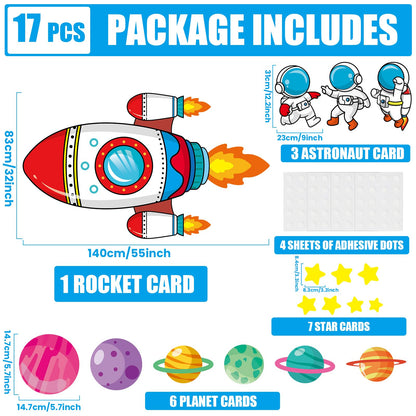 55In Large Outer Space Bulletin Board Set Rocket Ship Cutout Classroom Decorations for Teachers Astronaut Planet Cutouts Galaxy Back to School Supplies Welcome Sign for Preschool Chalkboard Door Decor