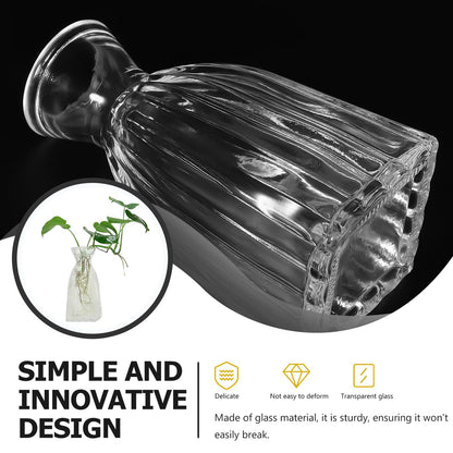 ORFOFE 4pcs Hydroponic Glass Flower Vases Small Decorative Terrarium Bottles for Home Desk Office Plant Propagation