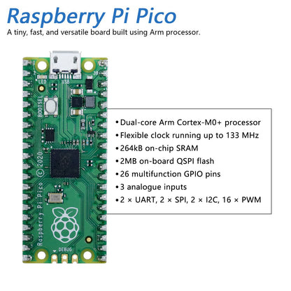 Freenove 4WD Car Kit for Raspberry Pi Pico (Included) (Compatible with Arduino IDE), Dot Matrix Expressions, Obstacle Avoidance, Line Tracking, Light Tracing, Colorful Light