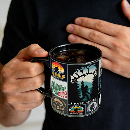 Bogatstvo Sasquatch Bigfoot Coffee Mug for Men Dad Uncle Papa Brothers, Funny Cryptid Lover Coffee Mug Paranormal Gifts for Camping Hiking Lovers, Birthday Housewarming Gifts