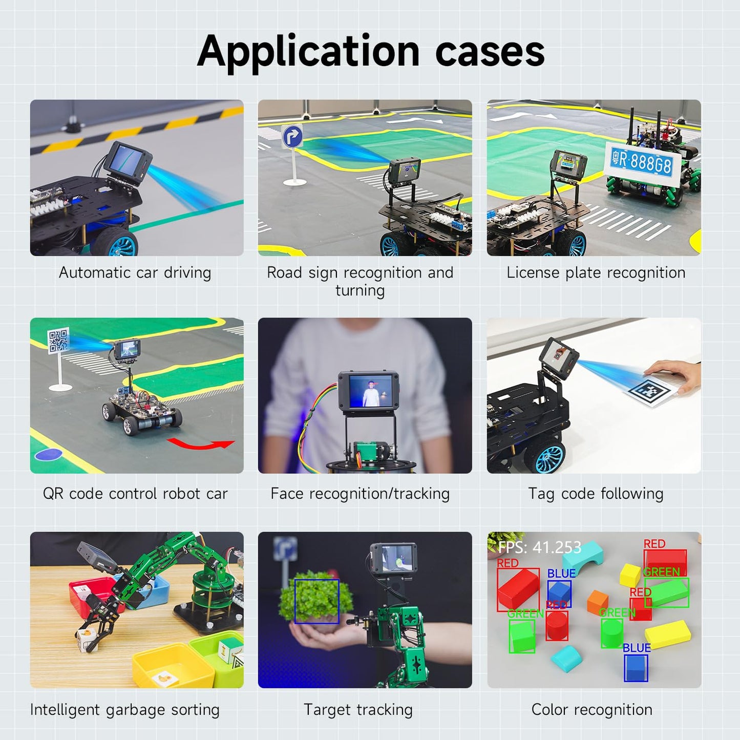 Yahboom K230 AI Development Board 1.6GHz High-performance chip/2.4-inch Display/Open Source Robot Maker Python, Supports AI Visual Recognition CanMV Sensor (with Adjustable Bracket)