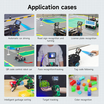 Yahboom K230 AI Development Board 1.6GHz High-Performance chip/2.4-inch Display/Open Source Robot Maker Python, Supports AI Visual Recognition CanMV Sensor (with Fixed Bracket)