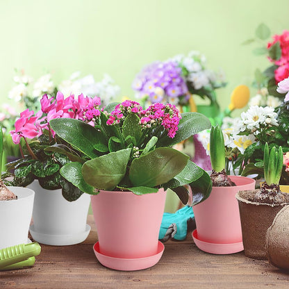 OALCQ 4 Inch Small Flower Pots - 24 Pcs, 8 Colors, Indoor Plant Pots with Drainage