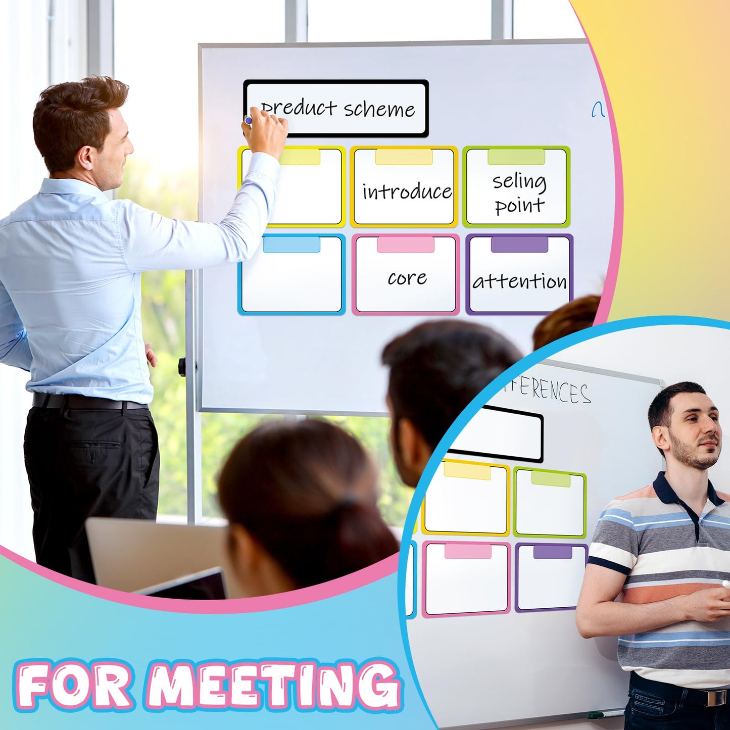 Qilery 14 Pcs Magnetic Write Wipe Organization Chart Magnetic Dry Erase Label Classroom Organization Teacher Objectives for Classroom Whiteboard Goal Target