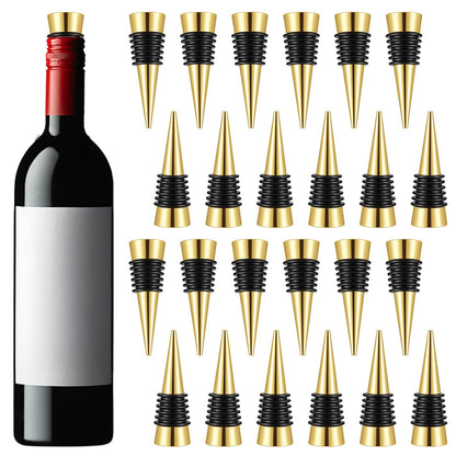 24 Pcs Gold Wine Bottle Stopper Set, Resin Wine Bottle Stoppers Molds Set Accessories, Stopper for Silicone Molds Epoxy Resin Alloy
