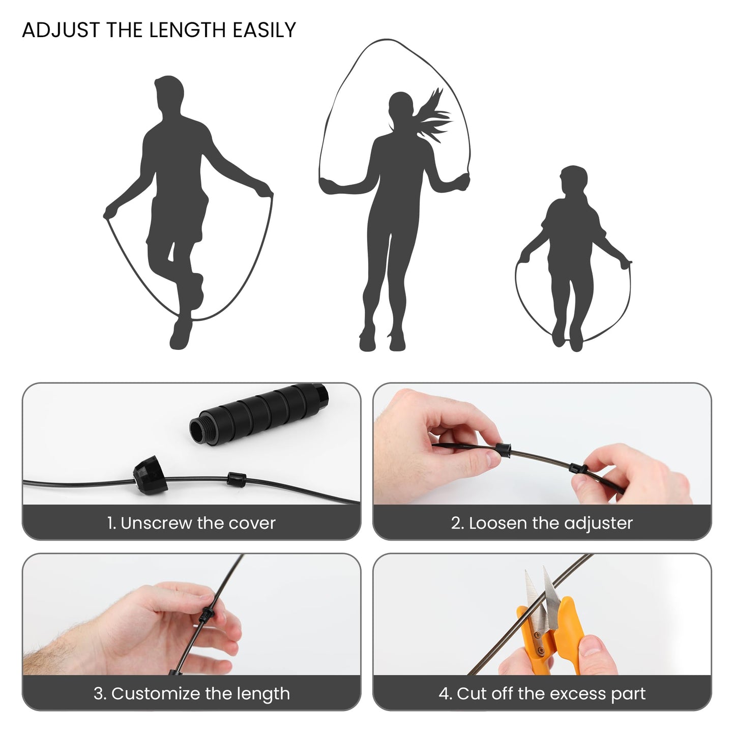 Limm Adjustable Jump Rope for Workout - All-Purpose Exercise Jump Rope Kids & Adults Love with Tangle-Free, Comfortable Foam Handles - Best Slimming, Cardio & Endurance Training