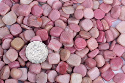 ZenQ 1 lb Rhodonite Tumbled Stone Chips Crushed Natural Crystal Quartz Pieces