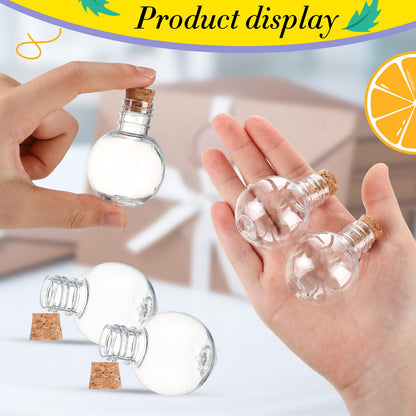 Bokon 25 Pack 1oz Plastic Mini Potion Bottles with Corks, Small Sand Art Jar Tiny Clear Liquor Bottles Bulk Wishing Vial for Birthday Halloween Valentines Party Favor DIY Craft