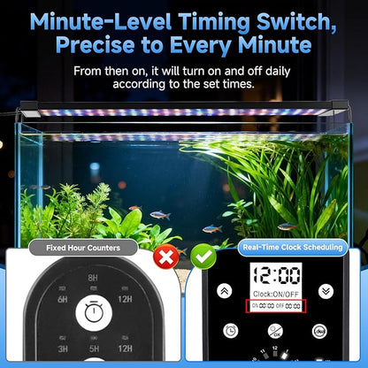 fishkeeper LED Aquarium Plant Light, 24/7 Full Spectrum Aquarium Light with 5 Nature Weather Mode, Auto On Off with Timer for 48-55 Inch Fish Tank, Adjustable Colors/Brightness with Memory Function